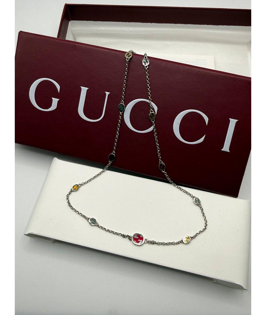 GUCCI Серебряное серебряное колье, фото 2