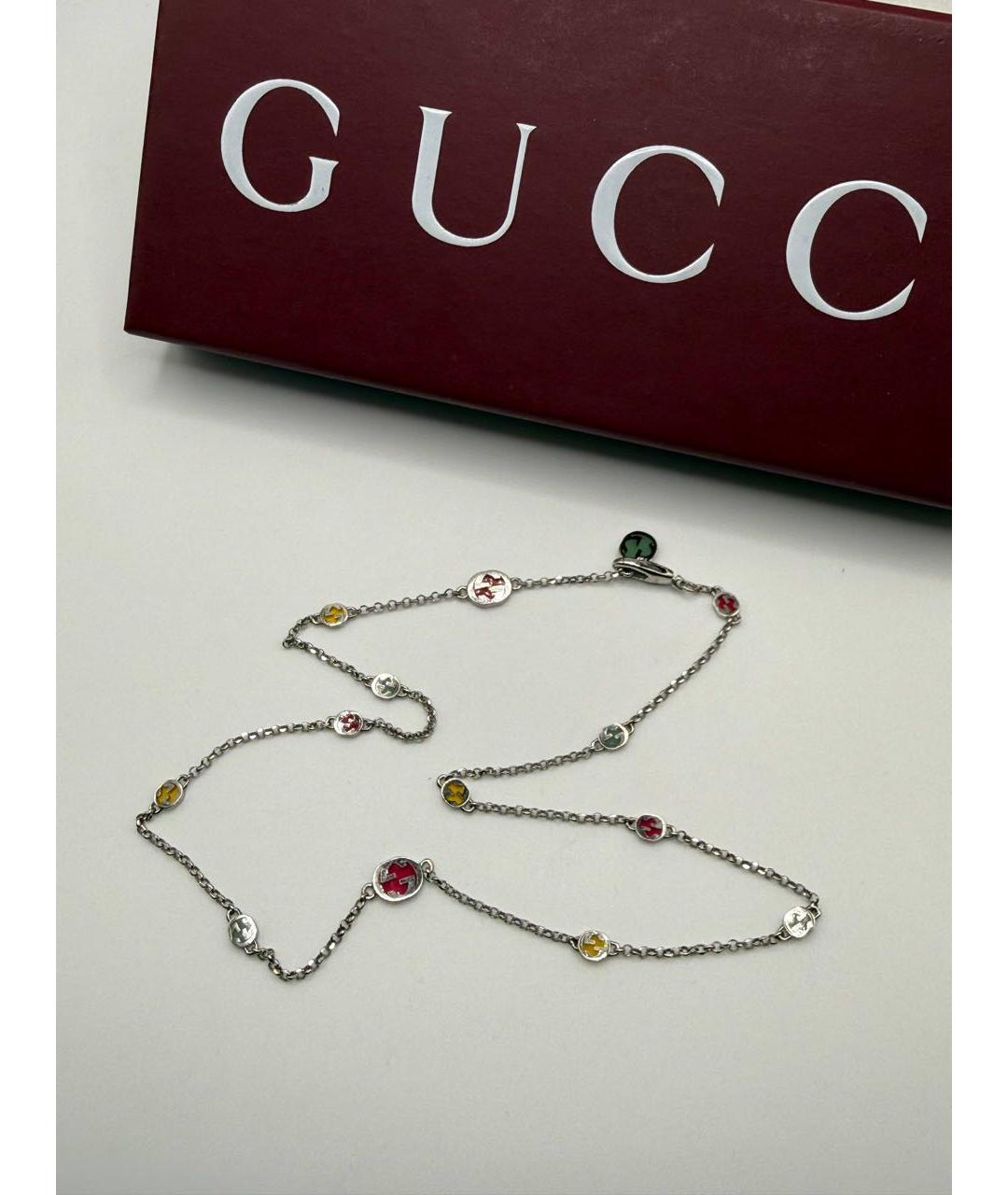 GUCCI Серебряное серебряное колье, фото 6
