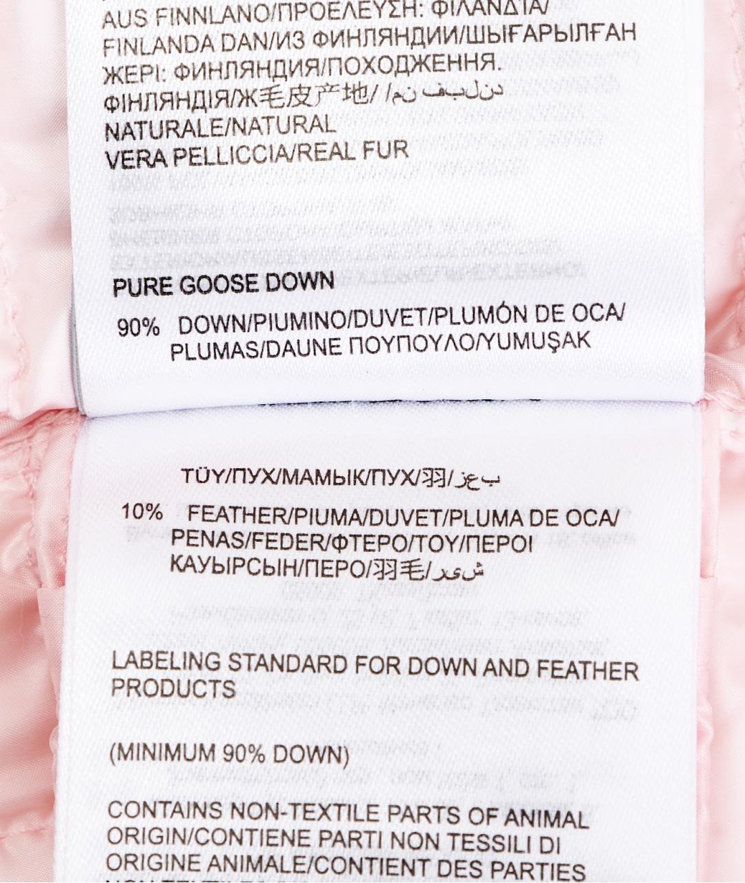 MONCLER Розовый полиамидовый пуховик, фото 3