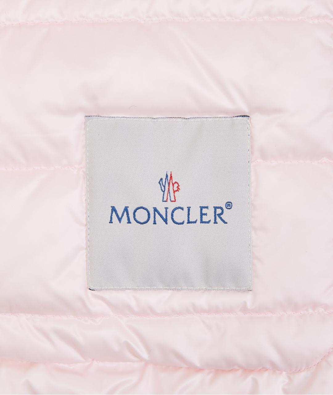 MONCLER Розовый полиамидовый пуховик, фото 4