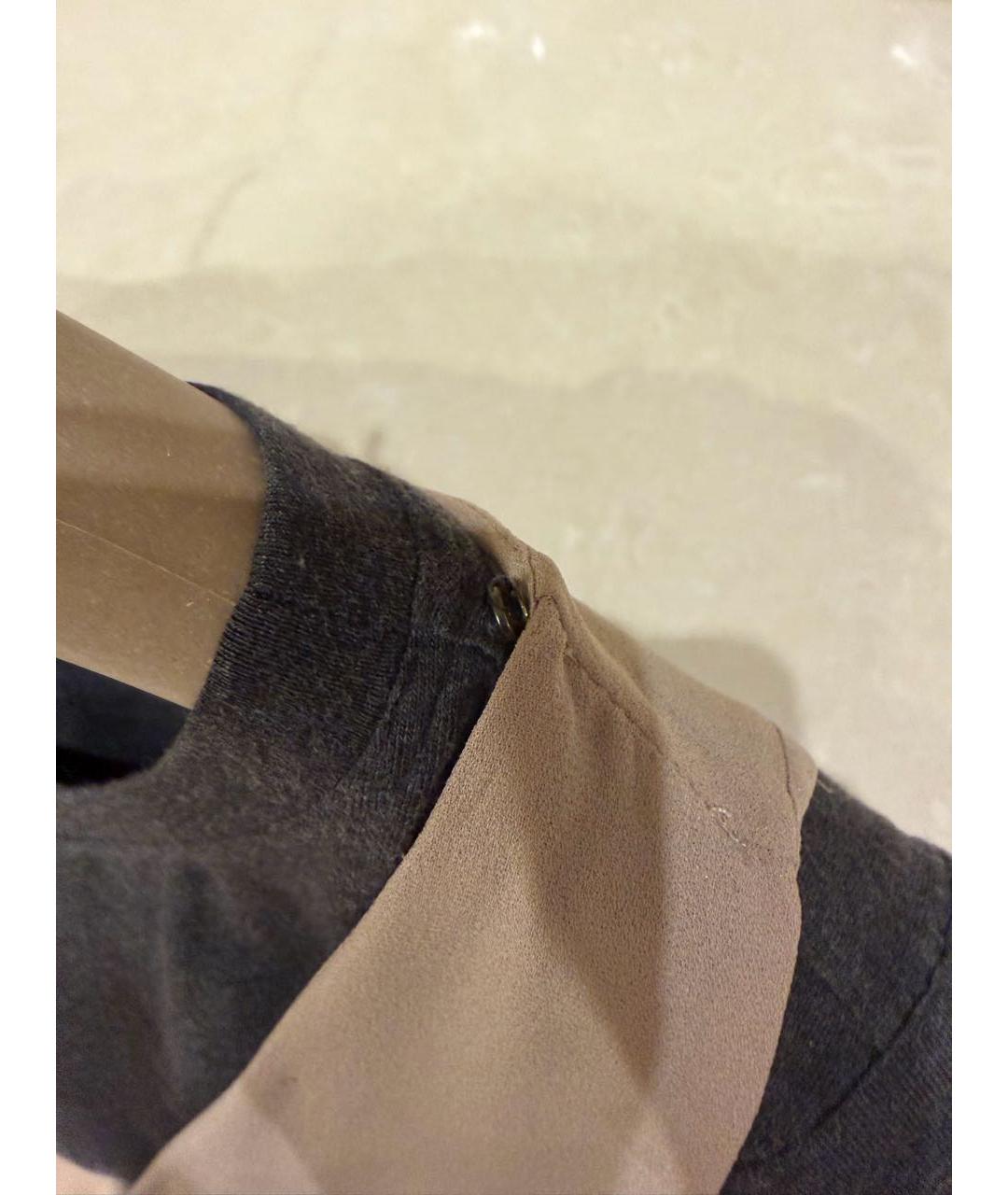 BRUNELLO CUCINELLI Бежевое шелковое повседневное платье, фото 7