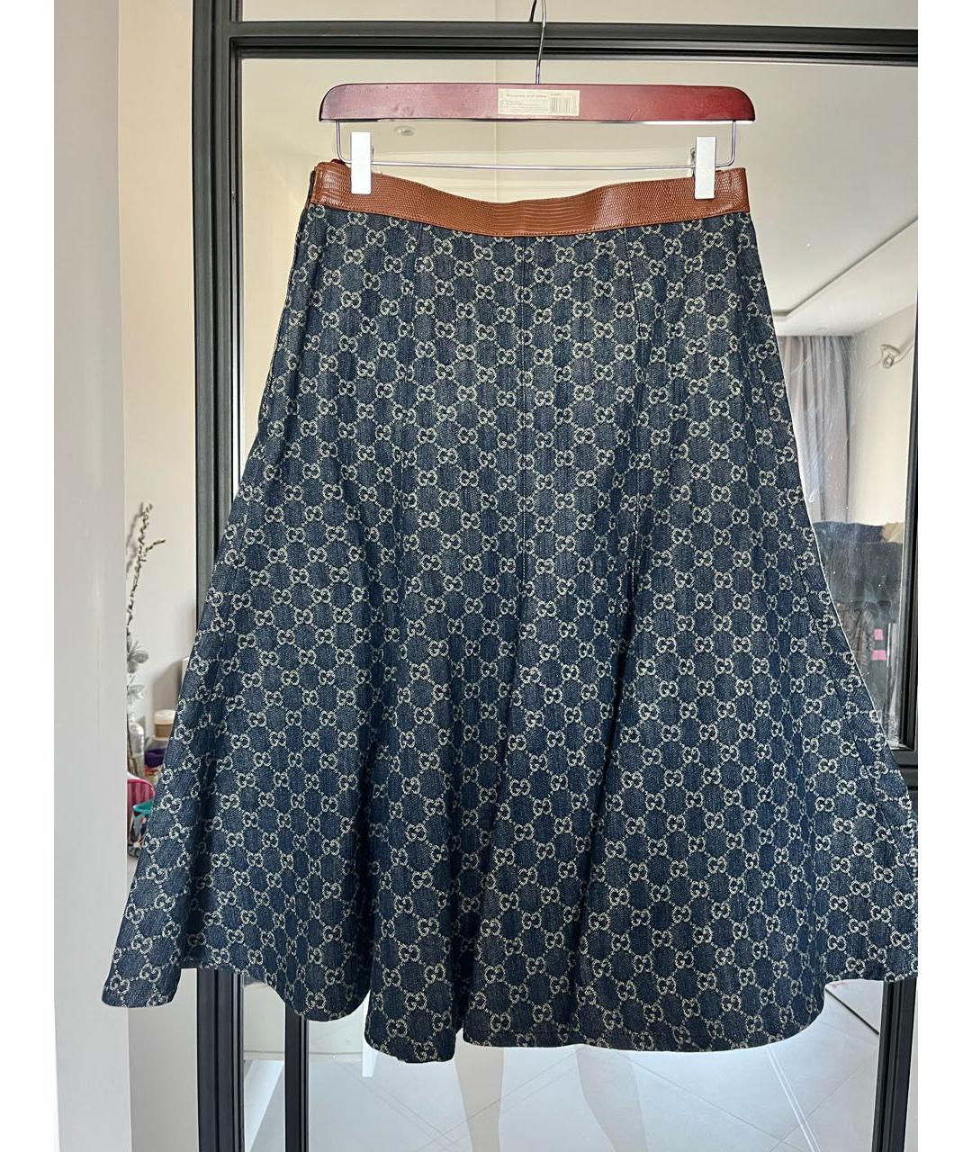 GUCCI Деним юбка миди, фото 4