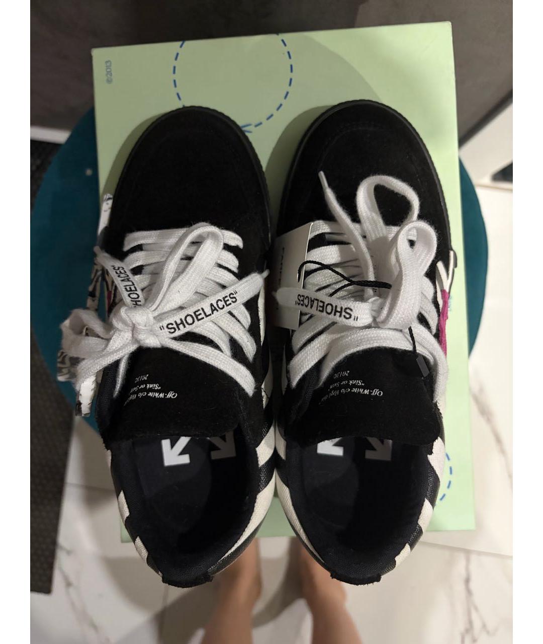 OFF-WHITE Черные замшевые кеды, фото 3