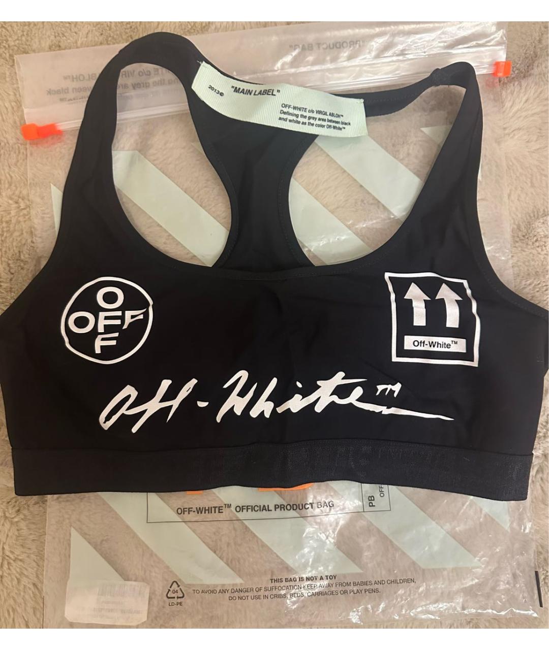 OFF-WHITE Черная вискозная майка, фото 5