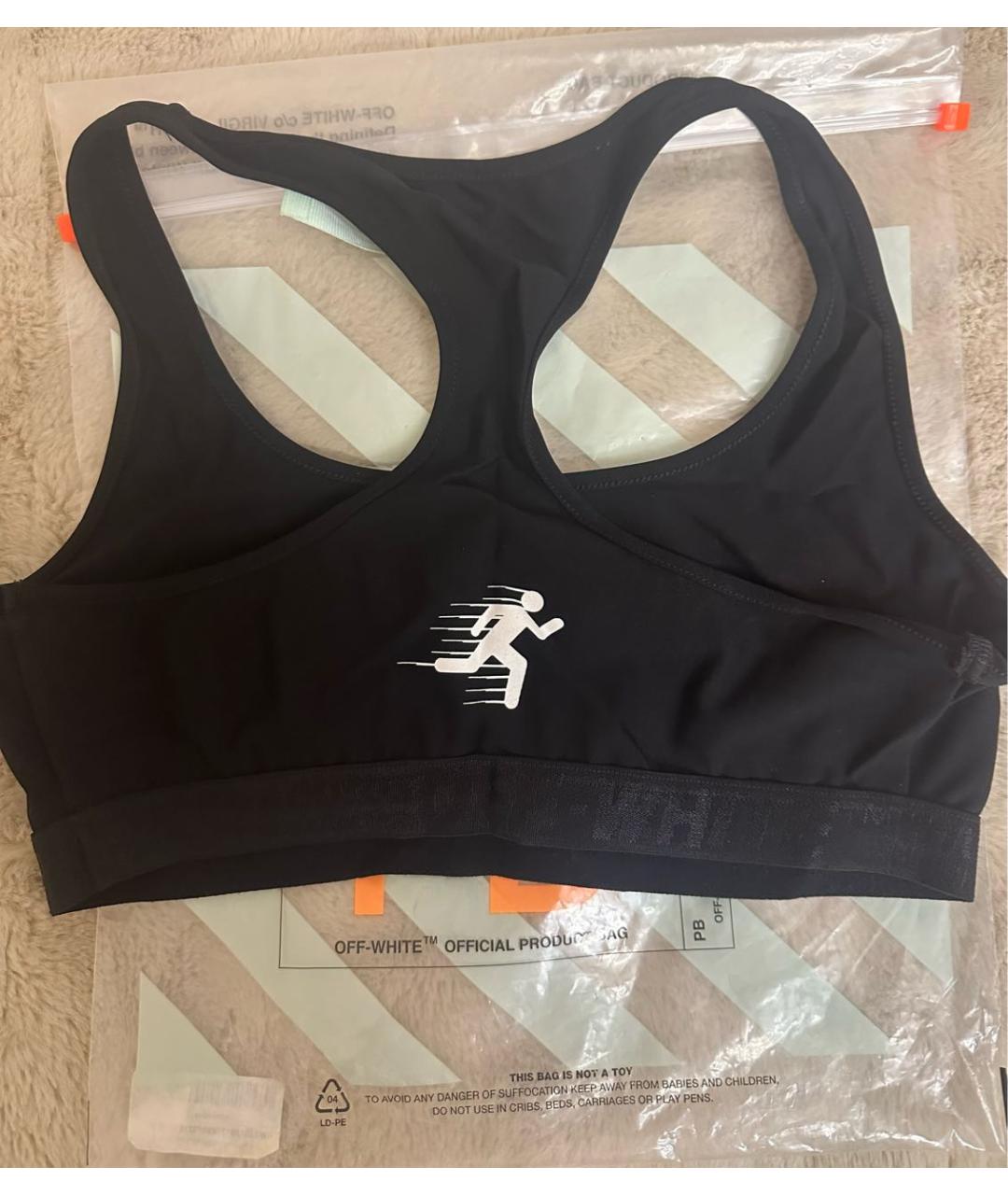 OFF-WHITE Черная вискозная майка, фото 2