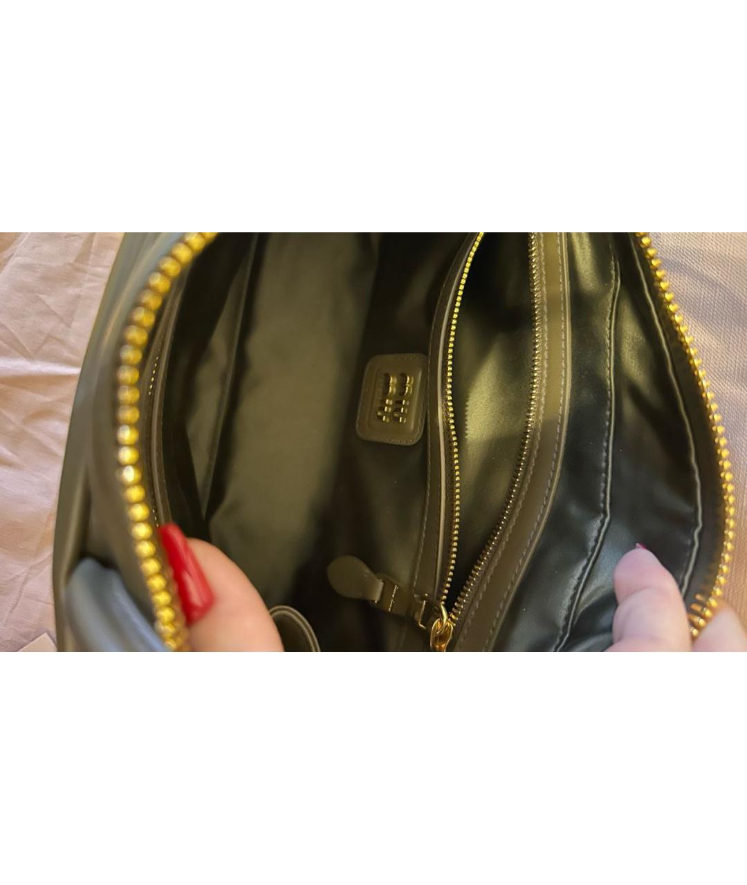 MIU MIU Хаки кожаная сумка через плечо, фото 5