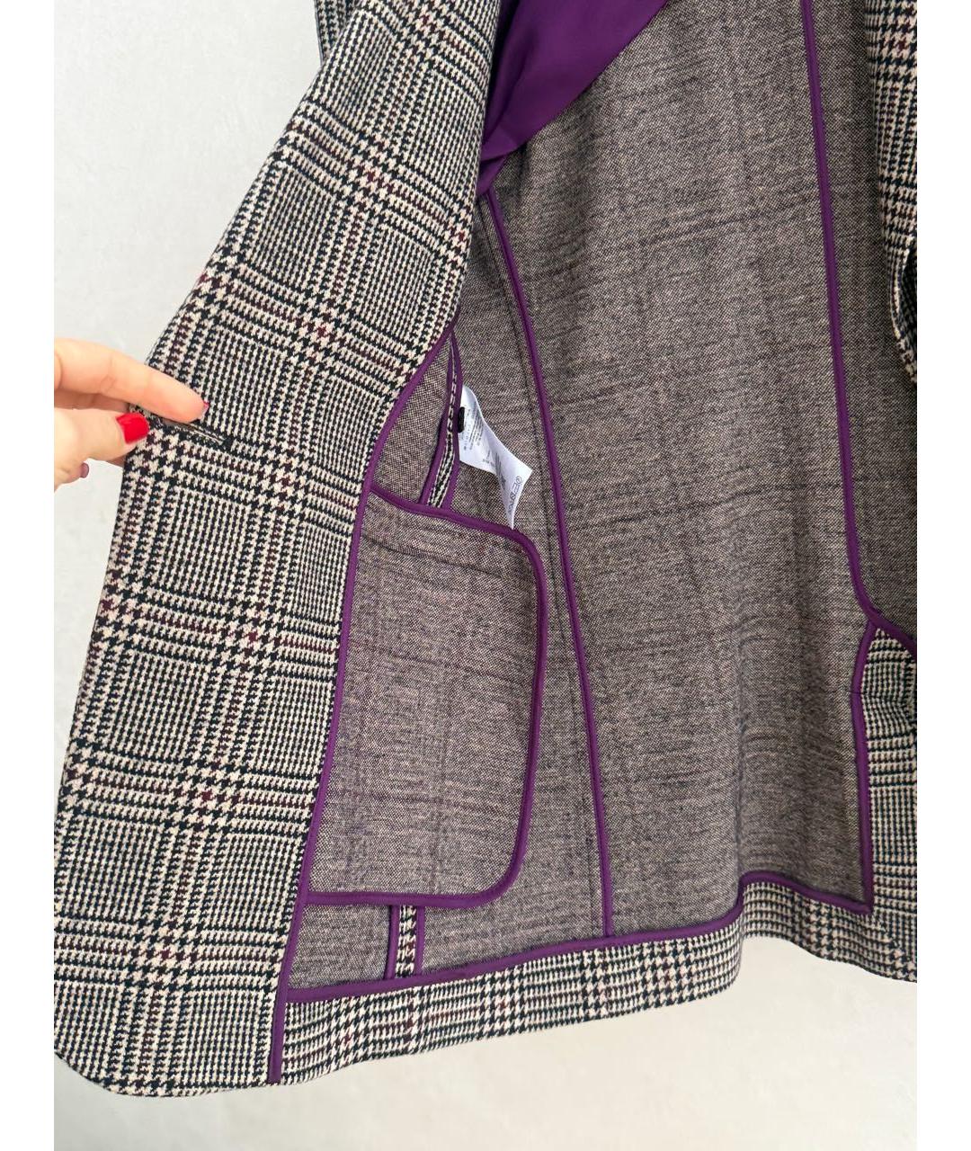 ETRO Серый шерстяной жакет/пиджак, фото 3