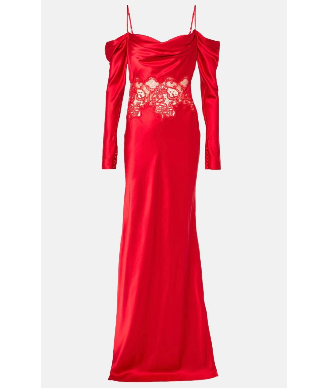 REBECCA VALLANCE Красное шелковое вечернее платье, фото 6
