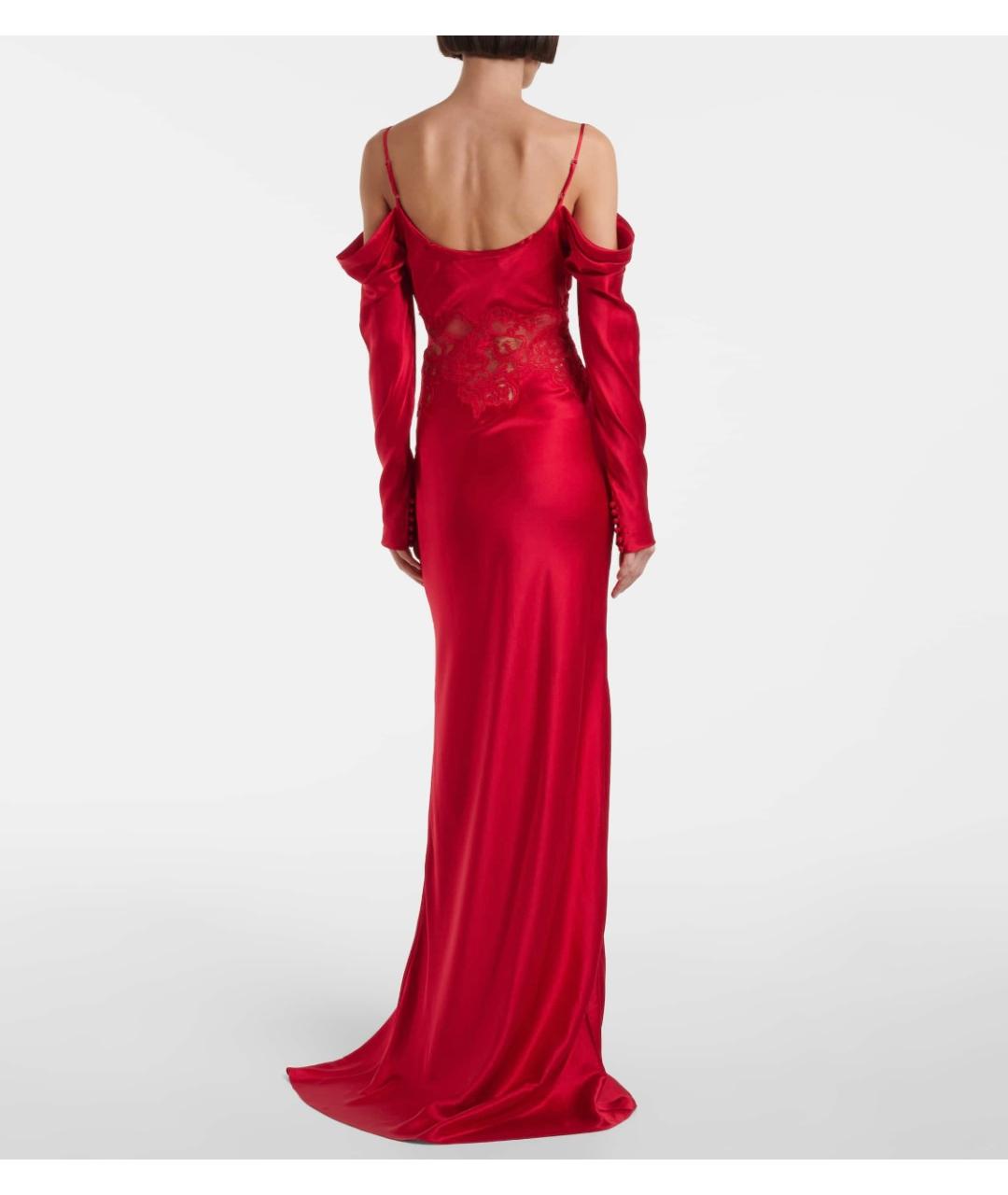REBECCA VALLANCE Красное шелковое вечернее платье, фото 3