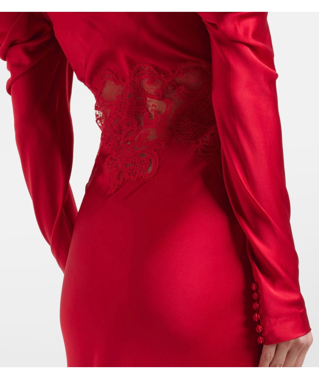 REBECCA VALLANCE Красное шелковое вечернее платье, фото 5