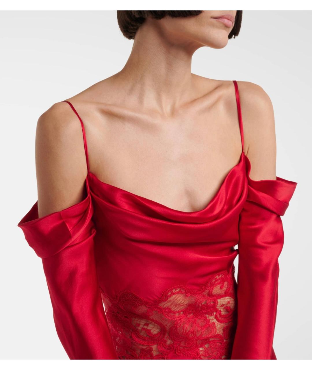 REBECCA VALLANCE Красное шелковое вечернее платье, фото 4