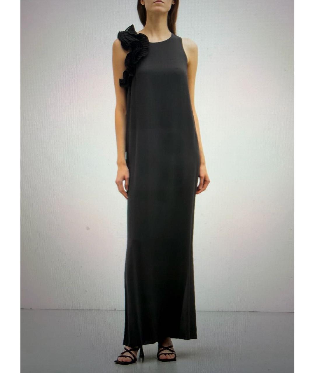 BRUNELLO CUCINELLI Серое шелковое коктейльное платье, фото 6