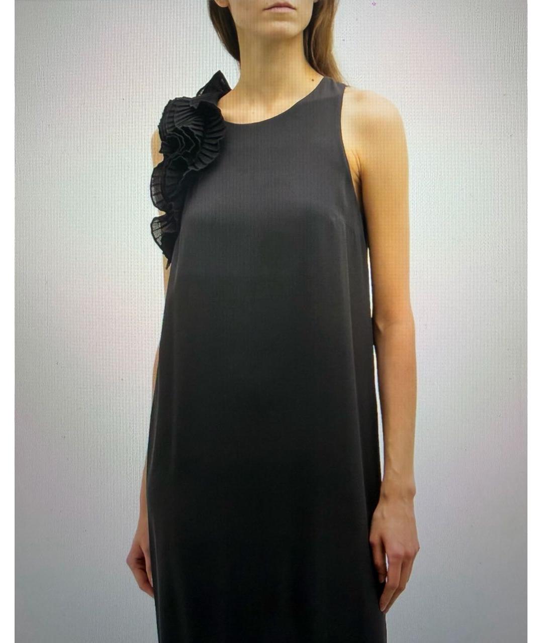 BRUNELLO CUCINELLI Серое шелковое коктейльное платье, фото 5