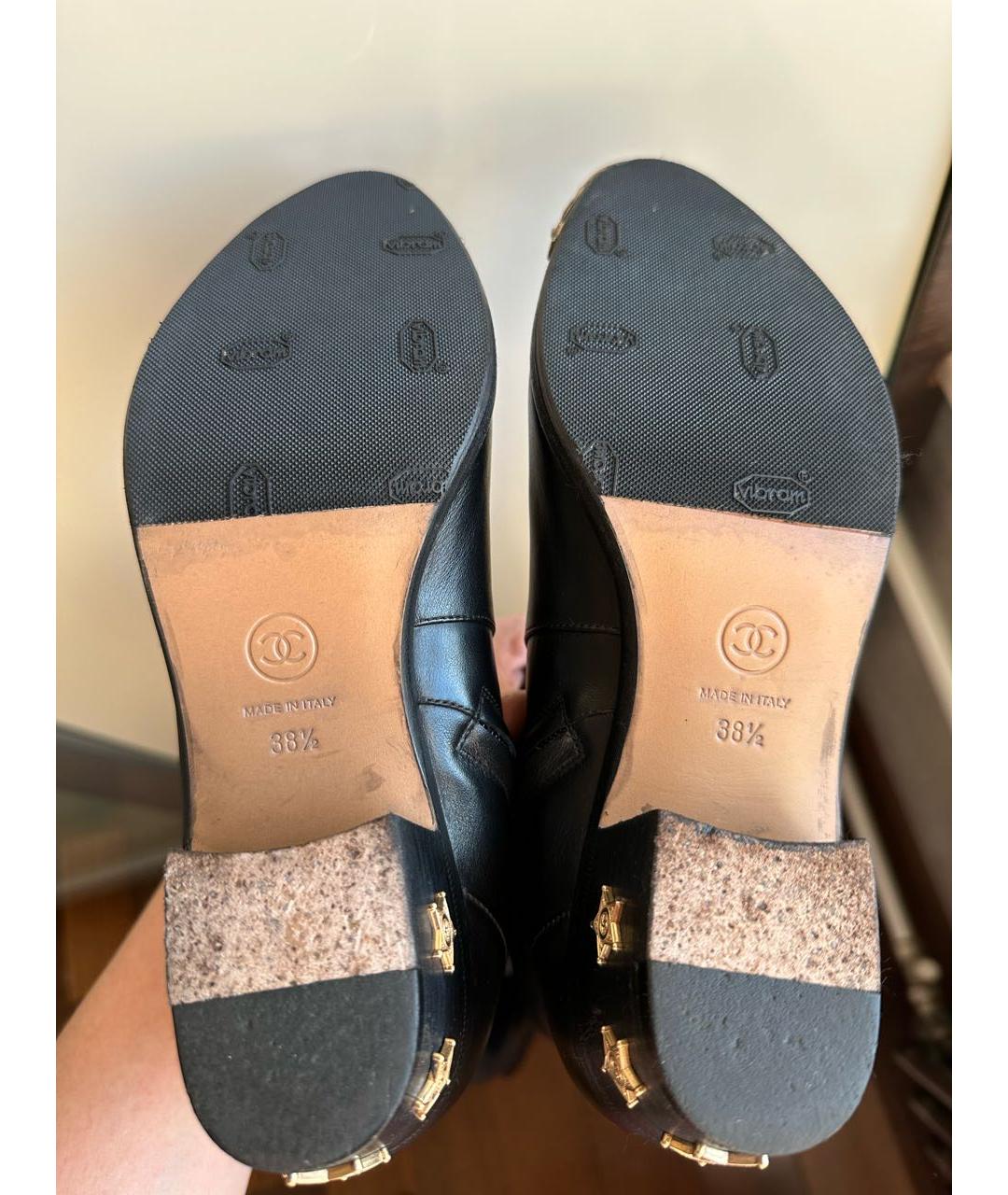 CHANEL Черные кожаные ботфорты, фото 7