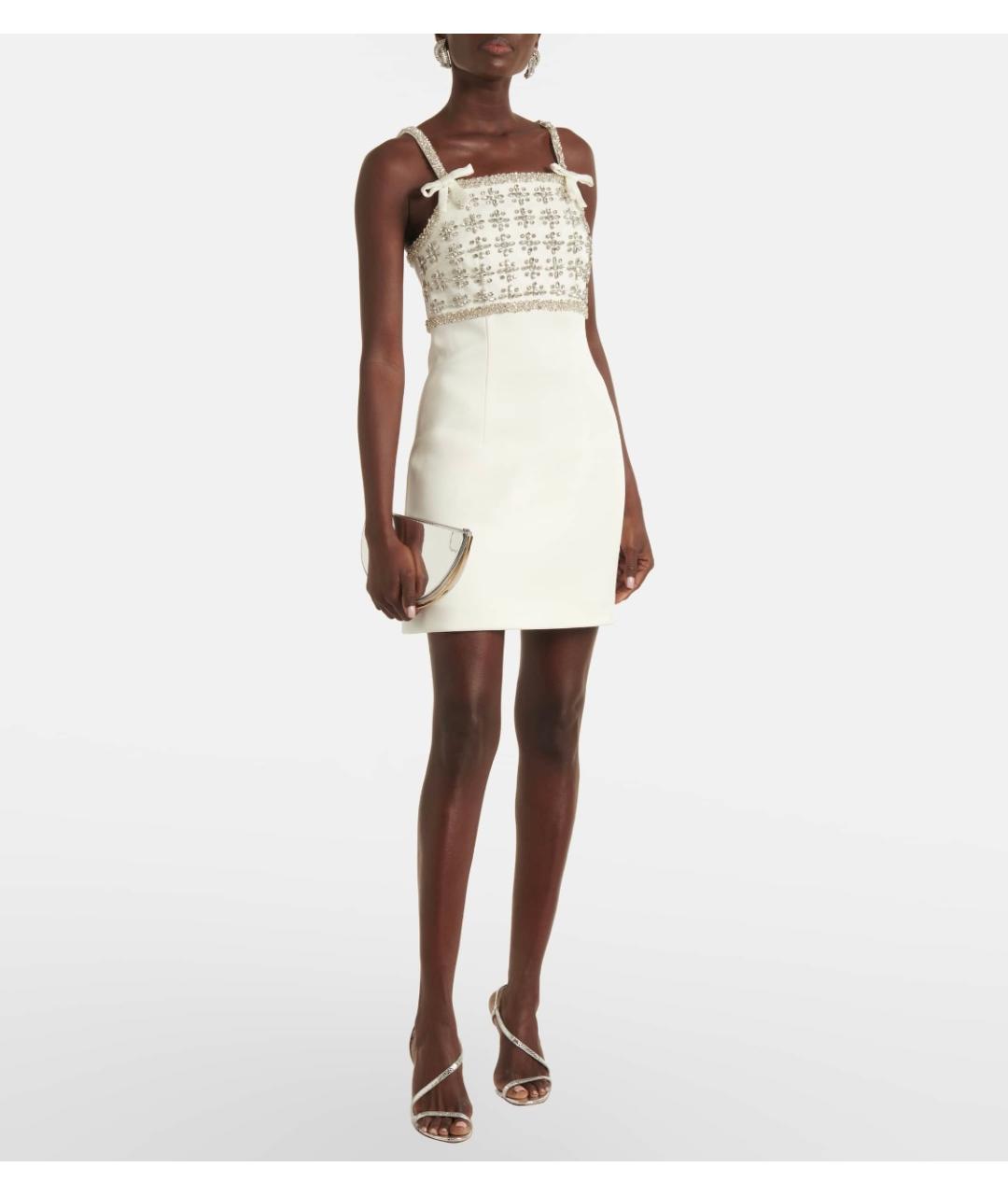 REBECCA VALLANCE Белое ацетатное коктейльное платье, фото 2
