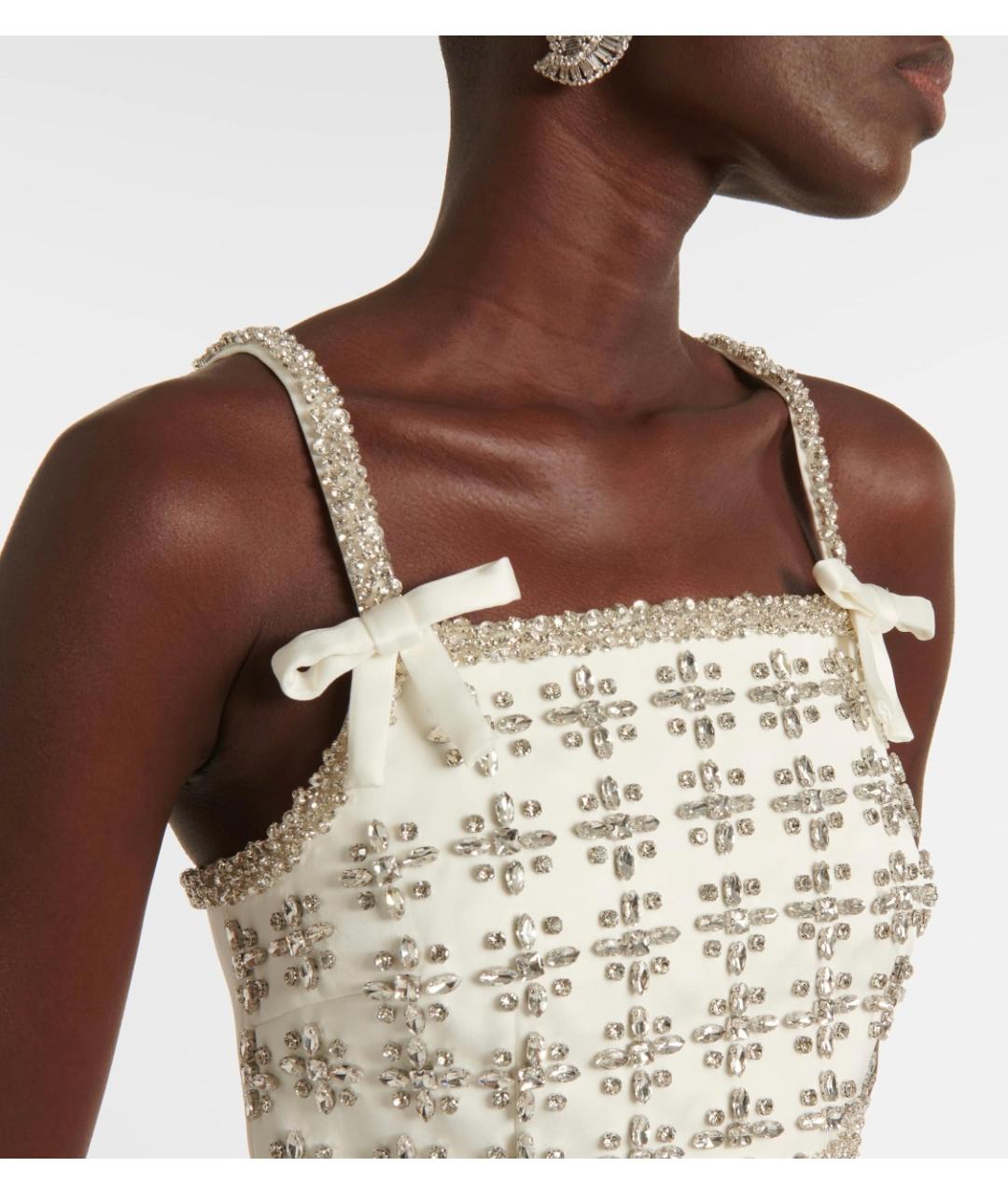 REBECCA VALLANCE Белое ацетатное коктейльное платье, фото 4