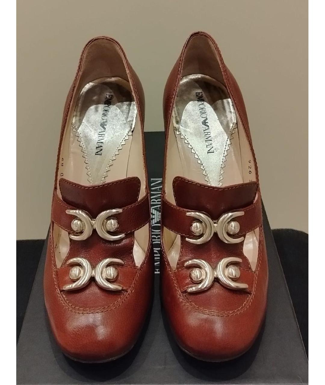 EMPORIO ARMANI Коричневые кожаные туфли, фото 2