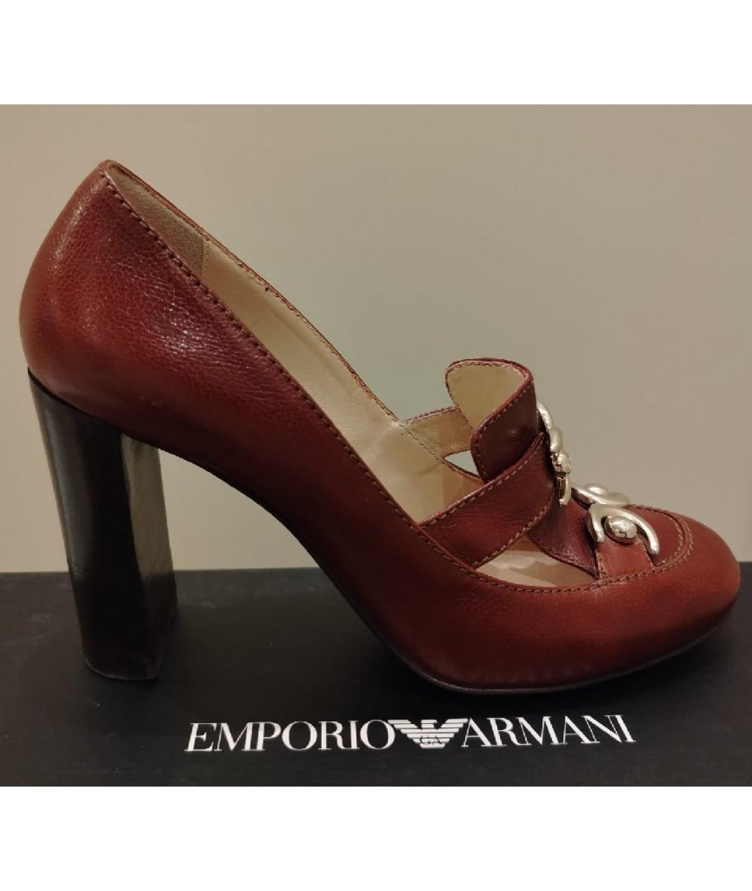 EMPORIO ARMANI Коричневые кожаные туфли, фото 6