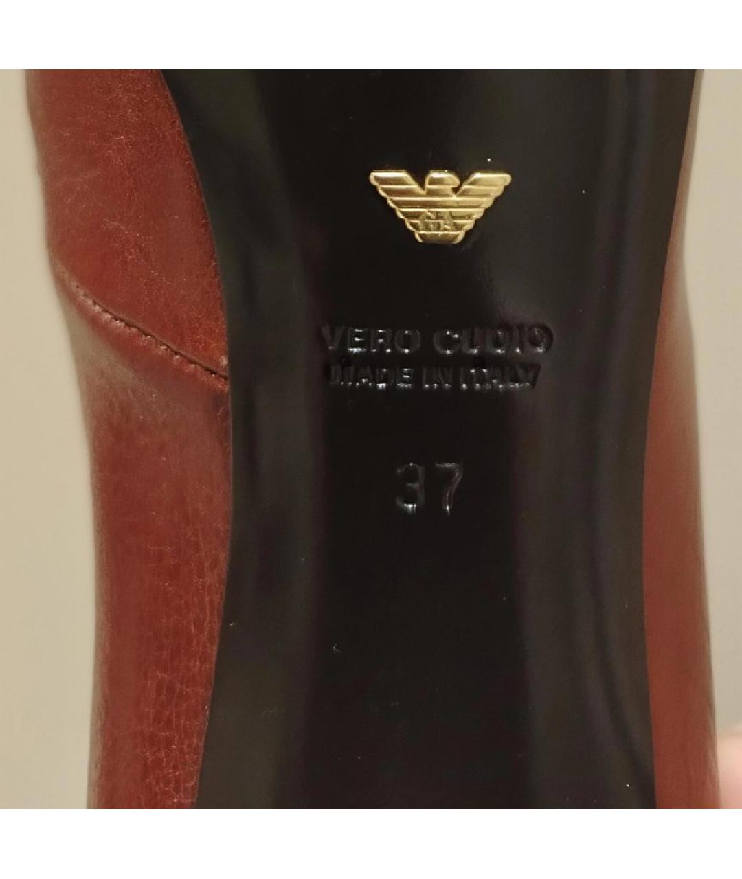 EMPORIO ARMANI Коричневые кожаные туфли, фото 5