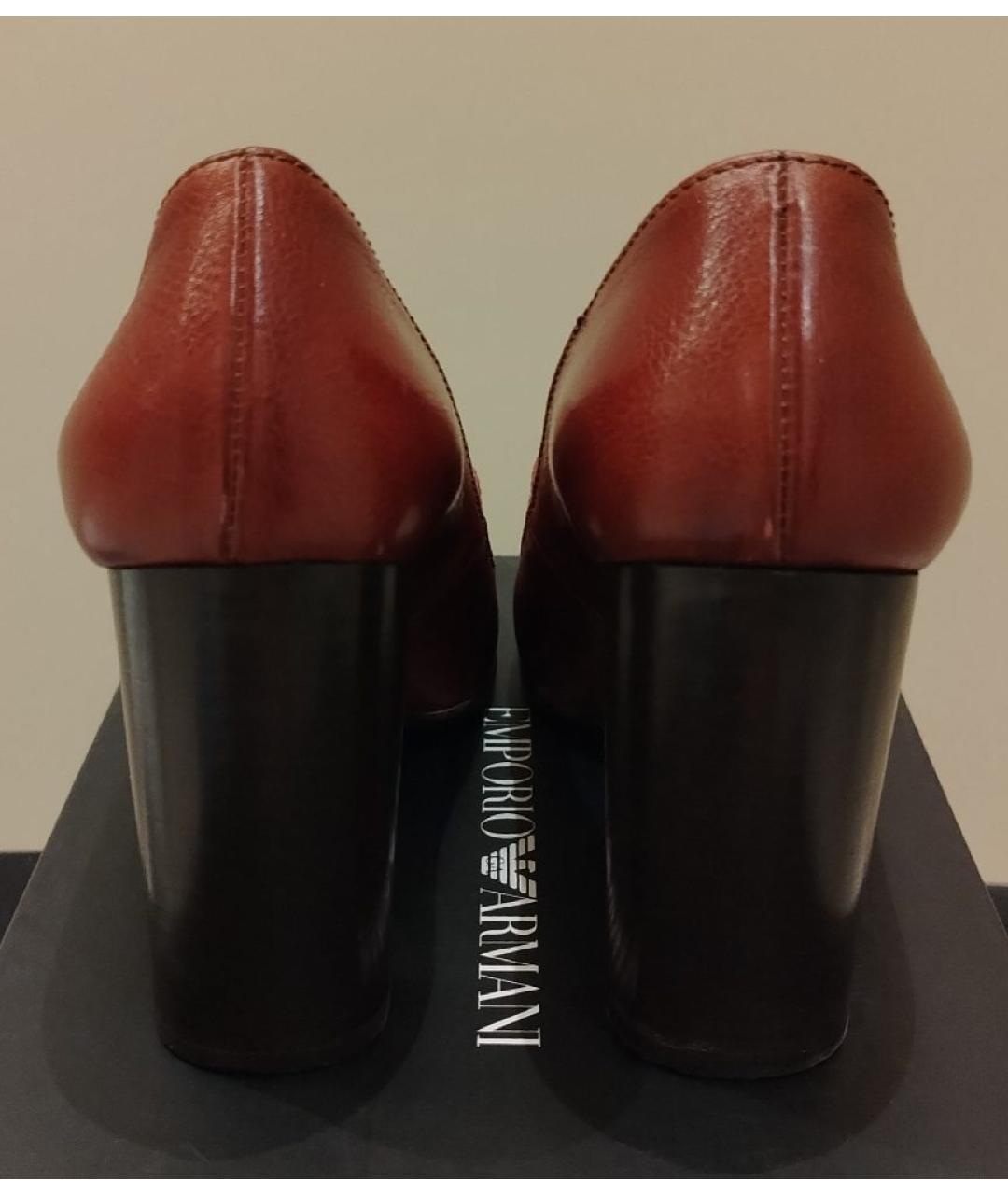 EMPORIO ARMANI Коричневые кожаные туфли, фото 4