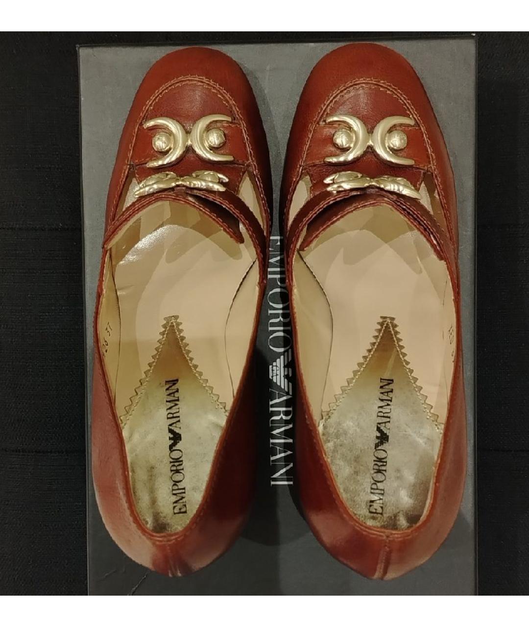 EMPORIO ARMANI Коричневые кожаные туфли, фото 3