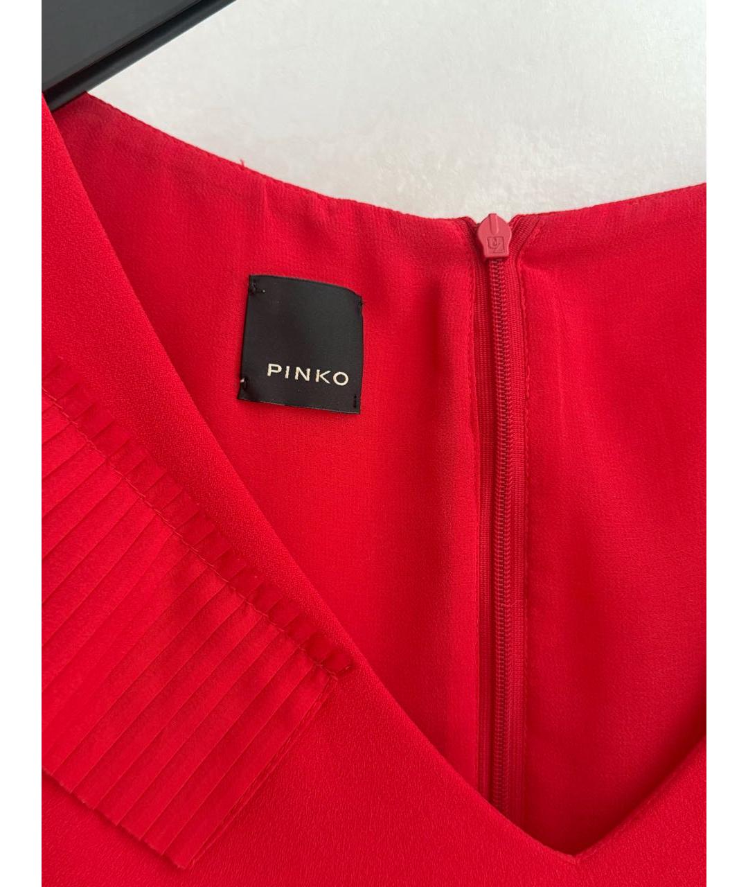 PINKO Красное полиэстеровое коктейльное платье, фото 4