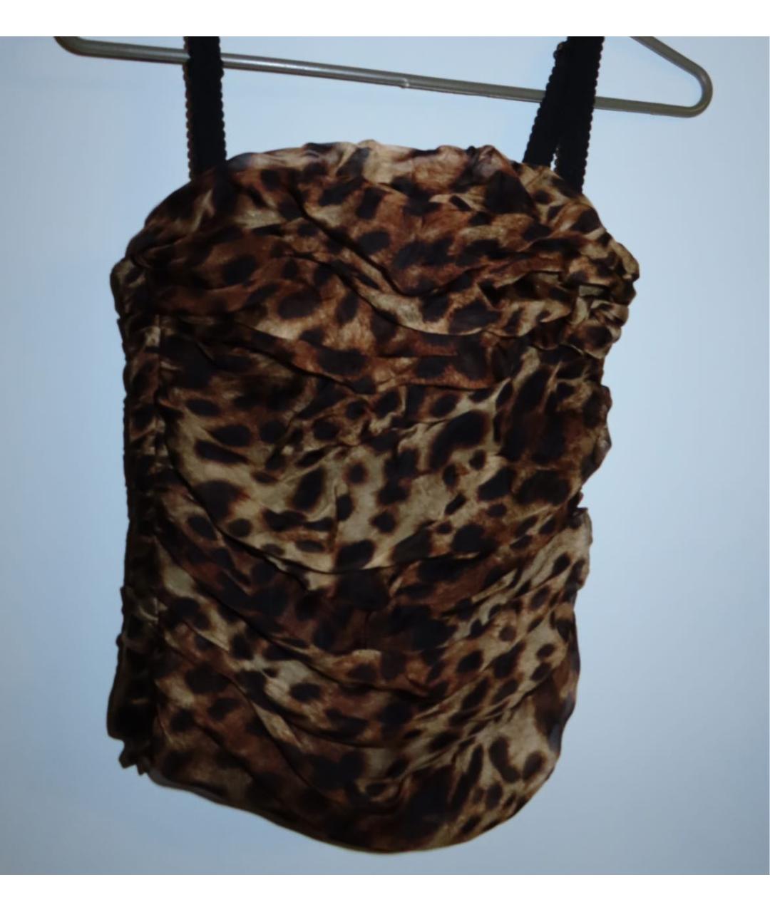 DOLCE&GABBANA Коричневый шифоновый корсет, фото 6