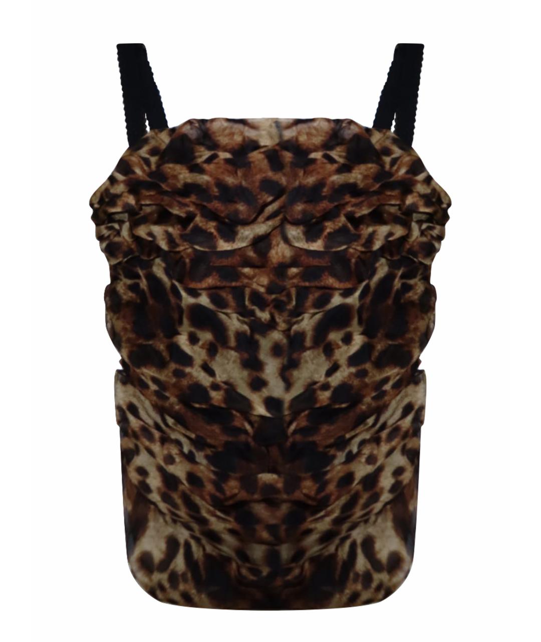 DOLCE&GABBANA Коричневый шифоновый корсет, фото 1