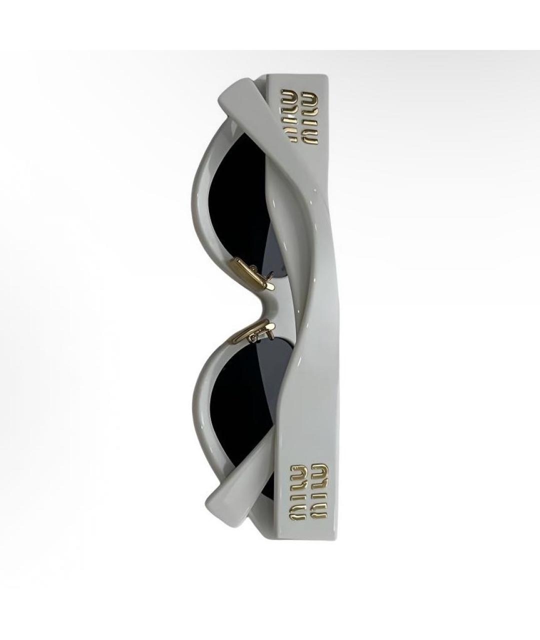 MIU MIU Белые пластиковые солнцезащитные очки, фото 4