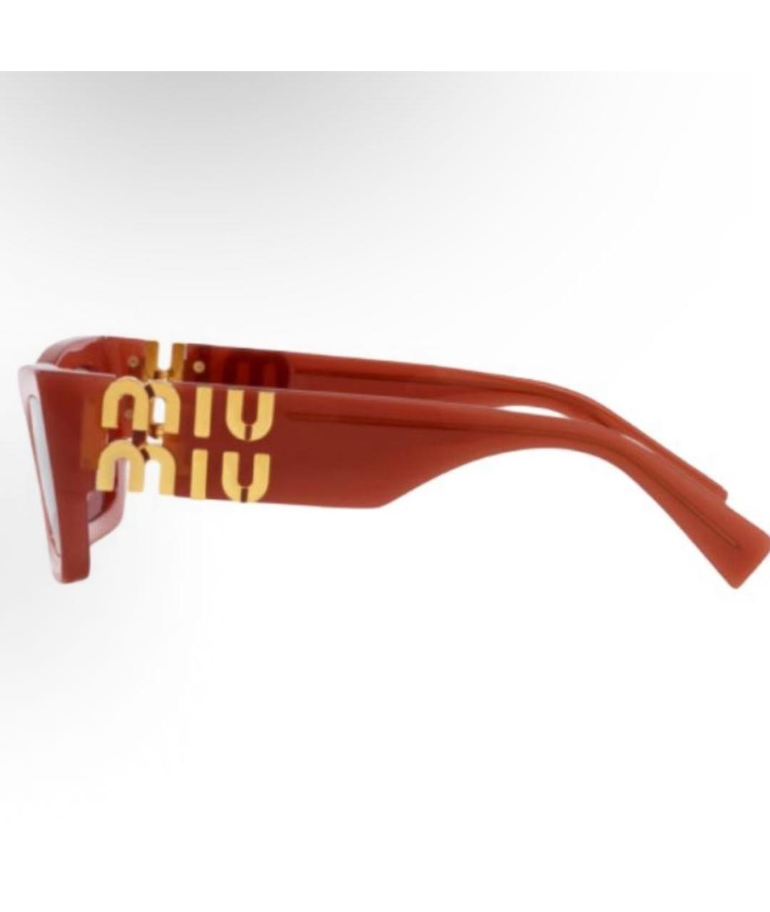 MIU MIU Бордовые пластиковые солнцезащитные очки, фото 2