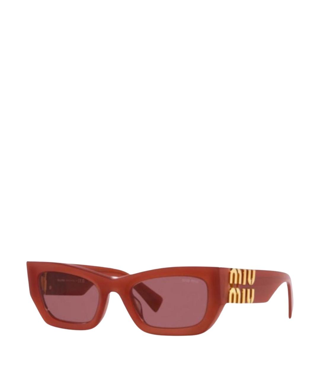 MIU MIU Бордовые пластиковые солнцезащитные очки, фото 1
