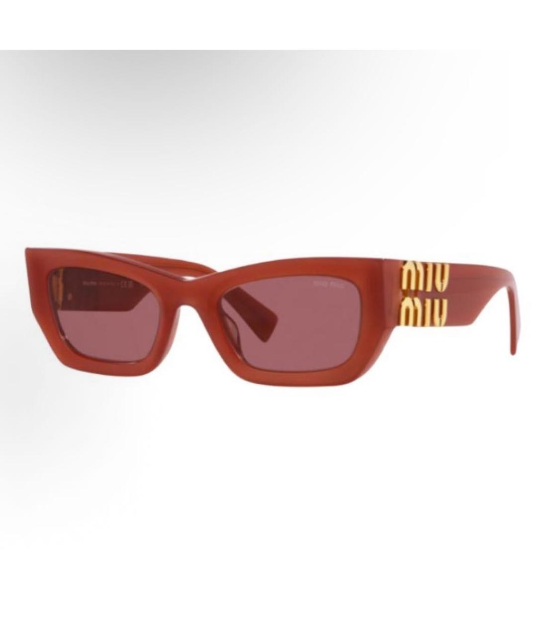 MIU MIU Бордовые пластиковые солнцезащитные очки, фото 4