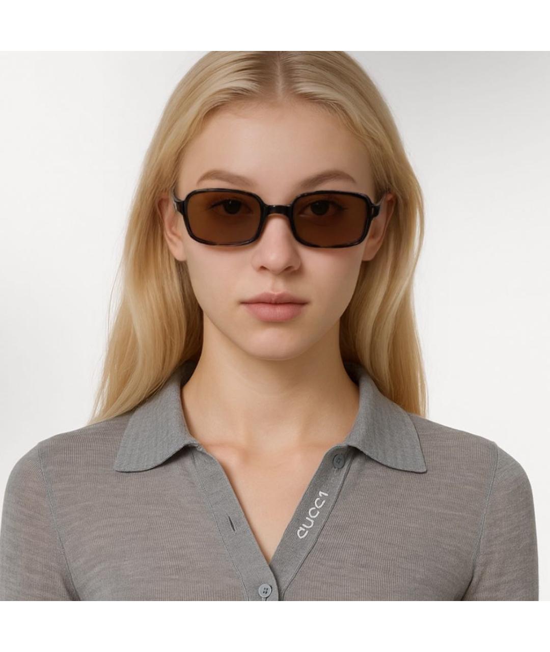 MIU MIU Коричневые пластиковые солнцезащитные очки, фото 2