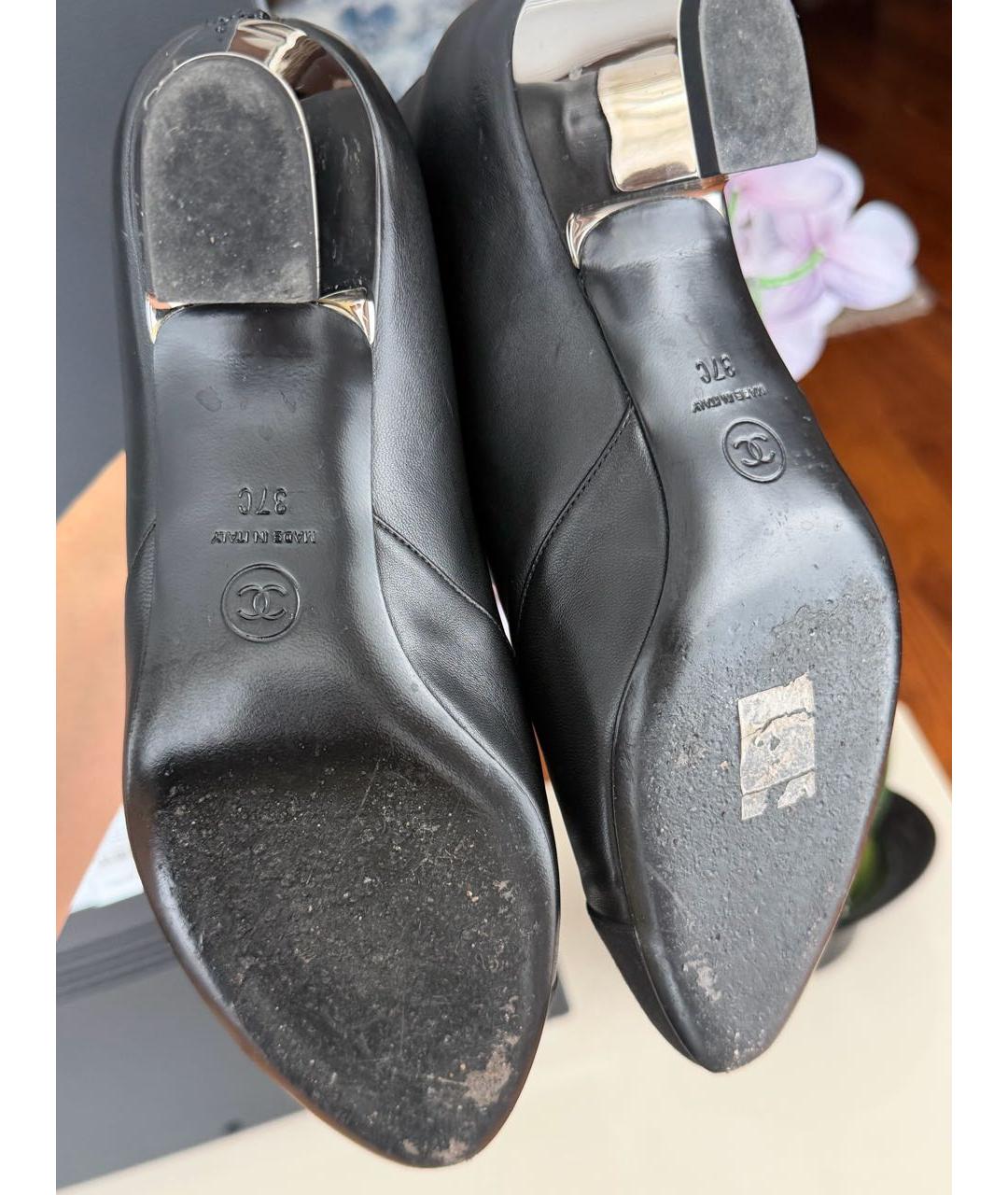 CHANEL Черные кожаные ботильоны, фото 6