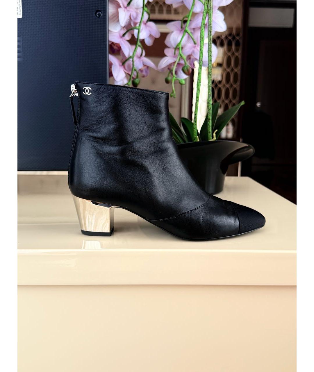 CHANEL Черные кожаные ботильоны, фото 7