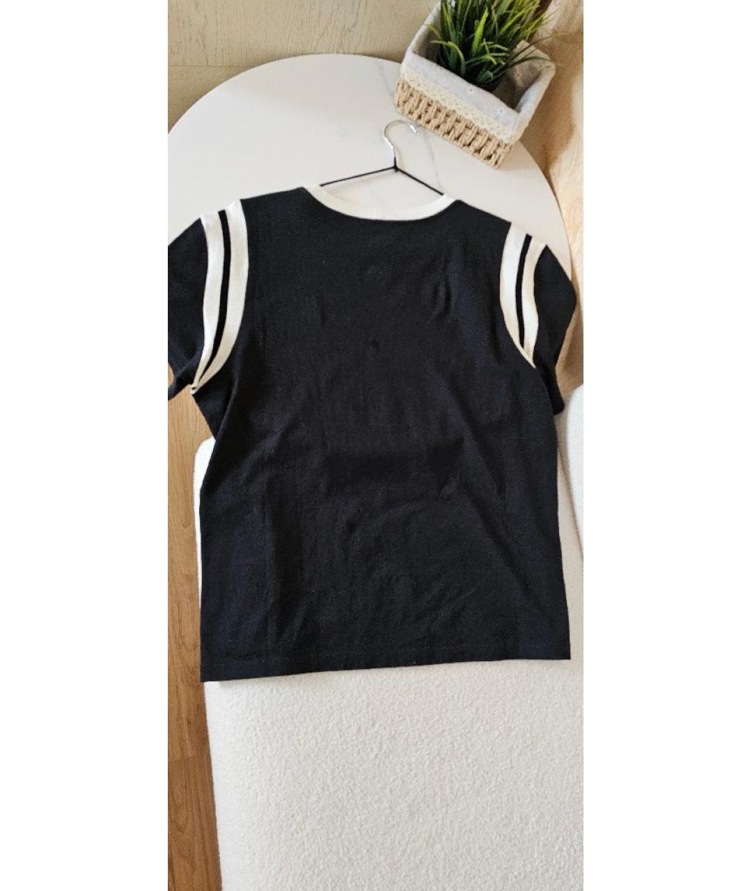 CELINE Черная хлопковая футболка, фото 2