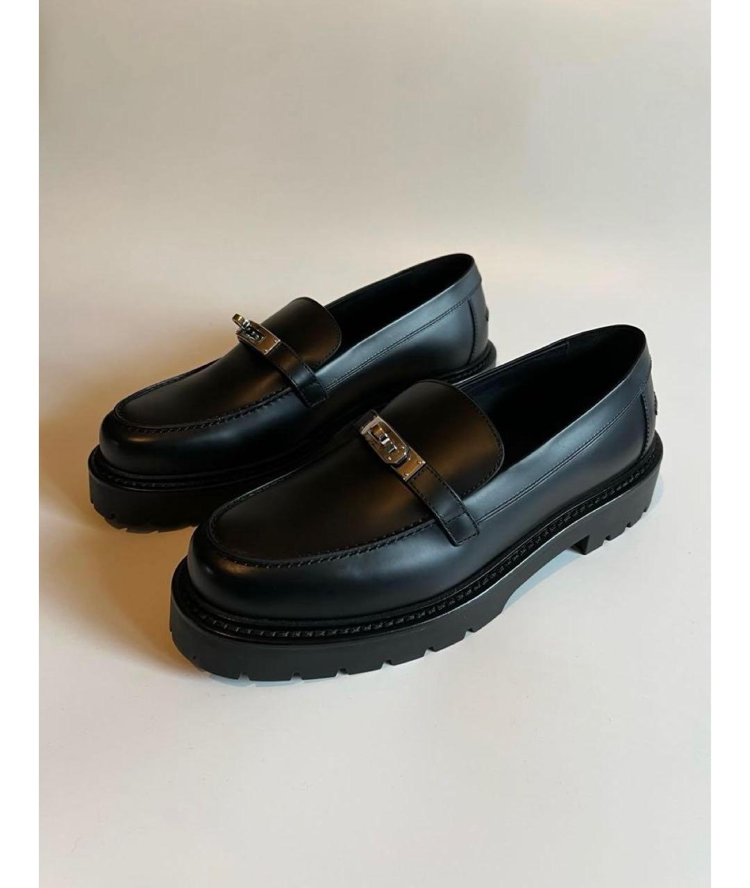 HERMES Черные кожаные лоферы, фото 6