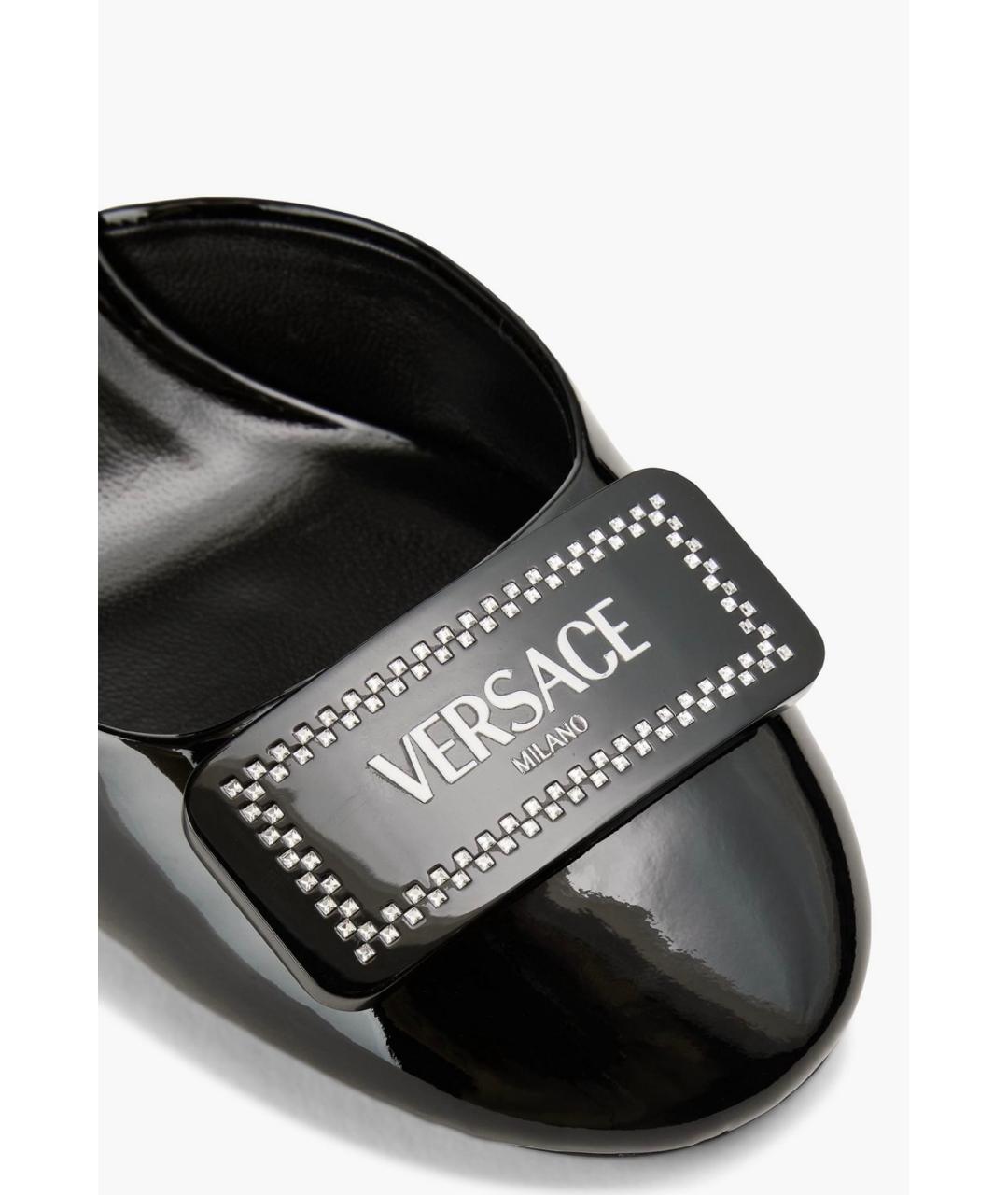 VERSACE Черные туфли из лакированной кожи, фото 4