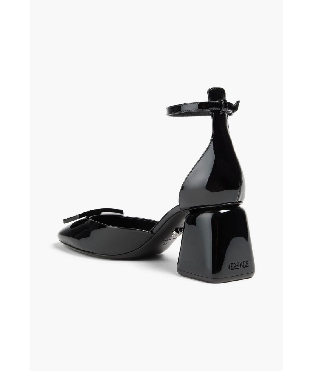 VERSACE Черные туфли из лакированной кожи, фото 3