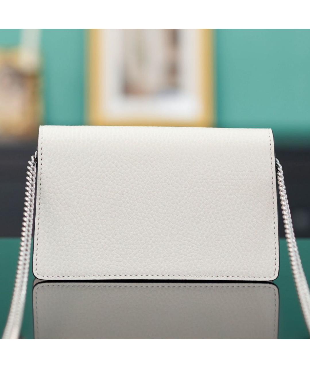 GUCCI Белая кожаная сумка через плечо, фото 3