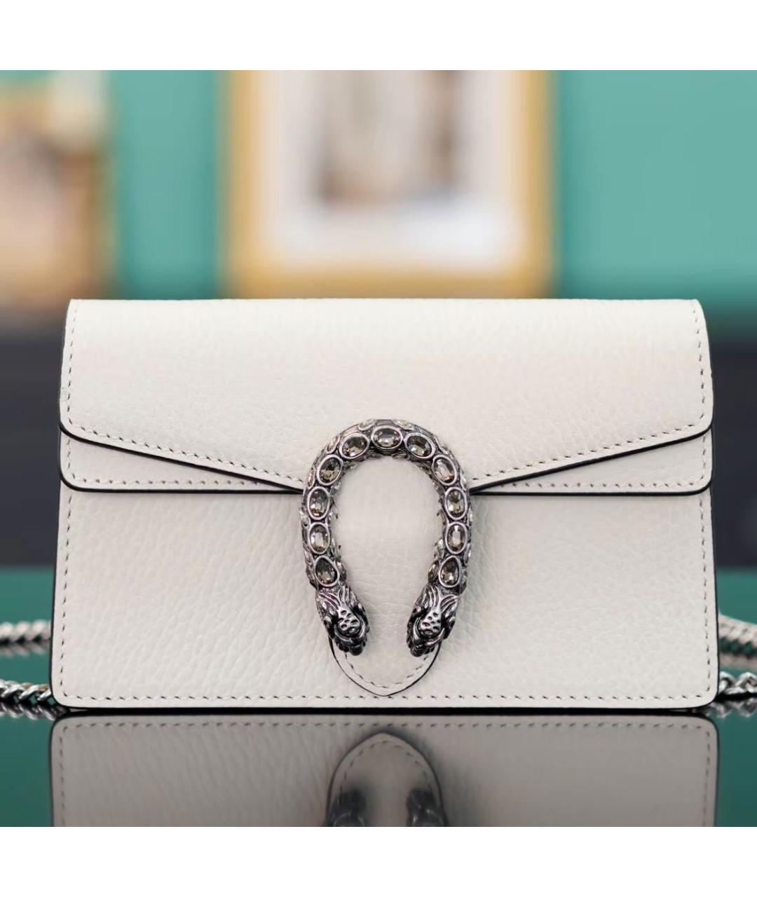 GUCCI Белая кожаная сумка через плечо, фото 2