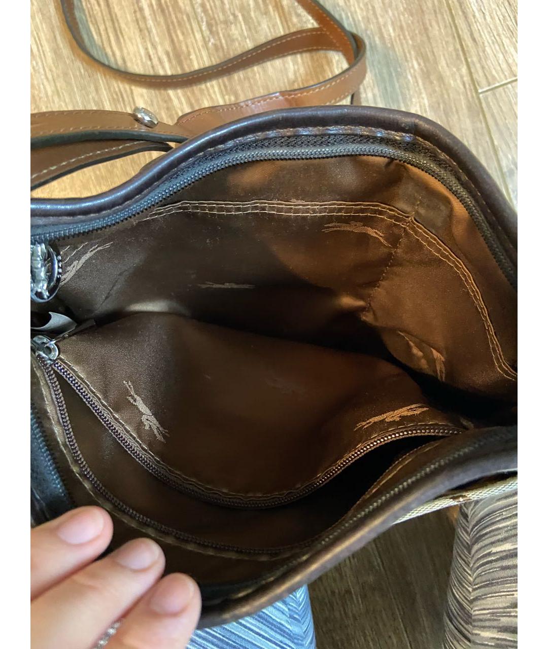 LONGCHAMP Коричневая кожаная сумка через плечо, фото 4