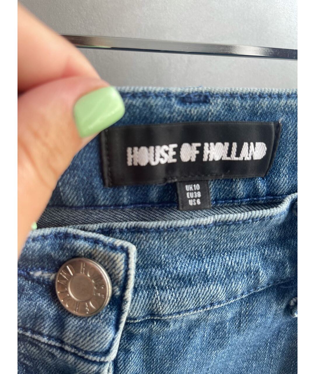 HOUSE OF HOLLAND Синие хлопко-эластановые прямые джинсы, фото 3