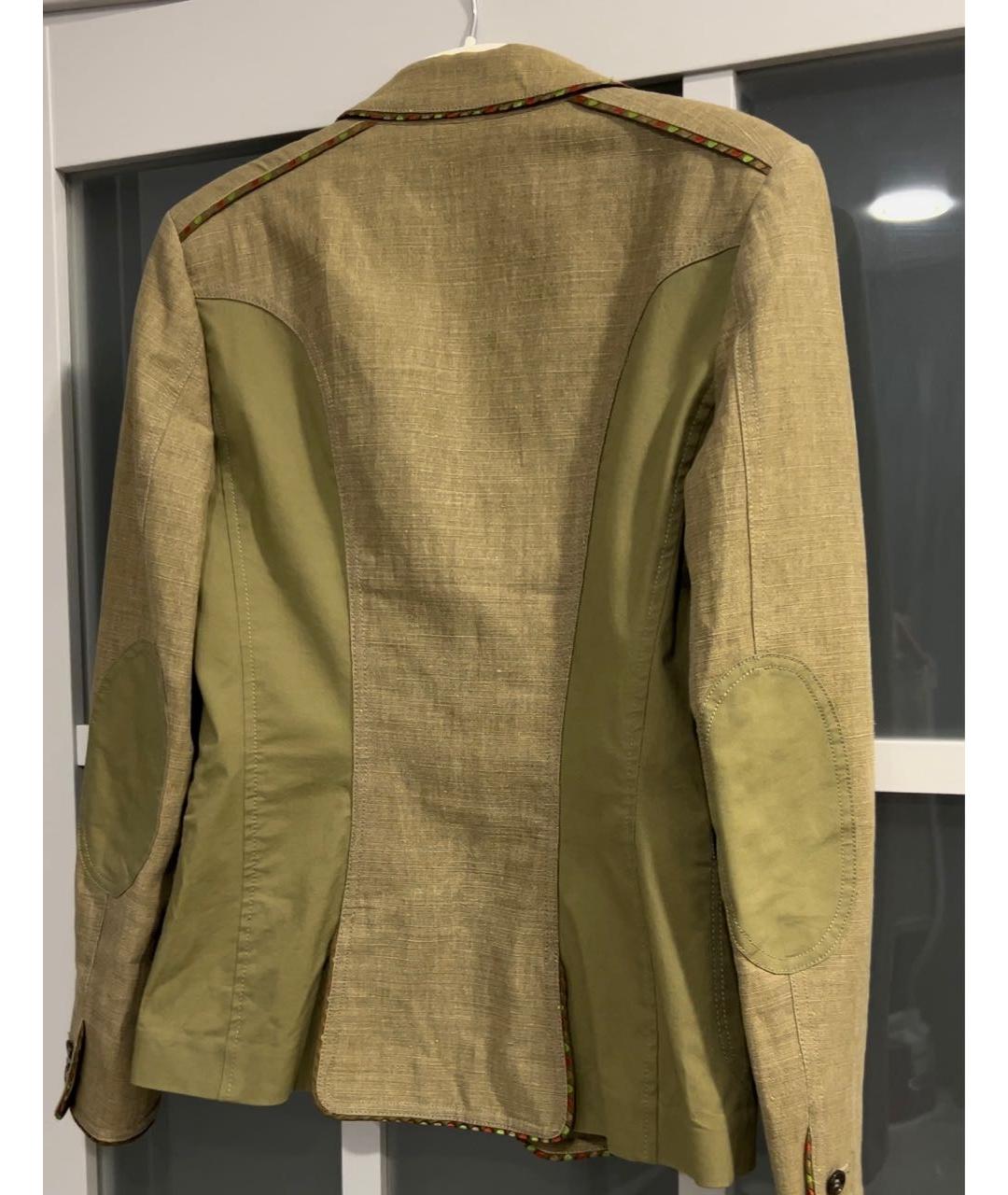 ETRO Хаки хлопковый жакет/пиджак, фото 4
