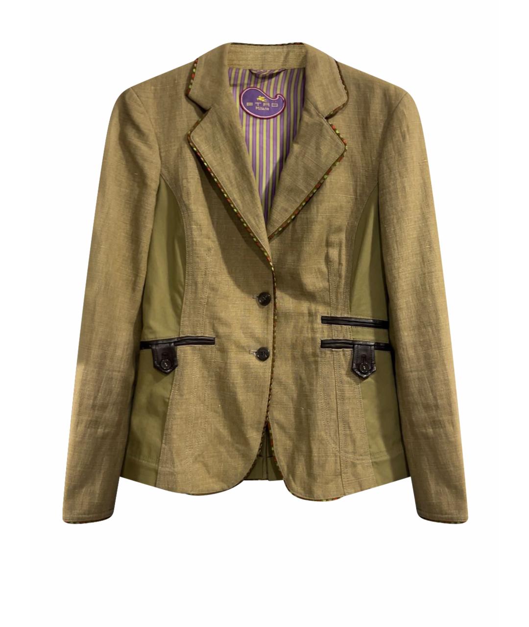 ETRO Хаки хлопковый жакет/пиджак, фото 1