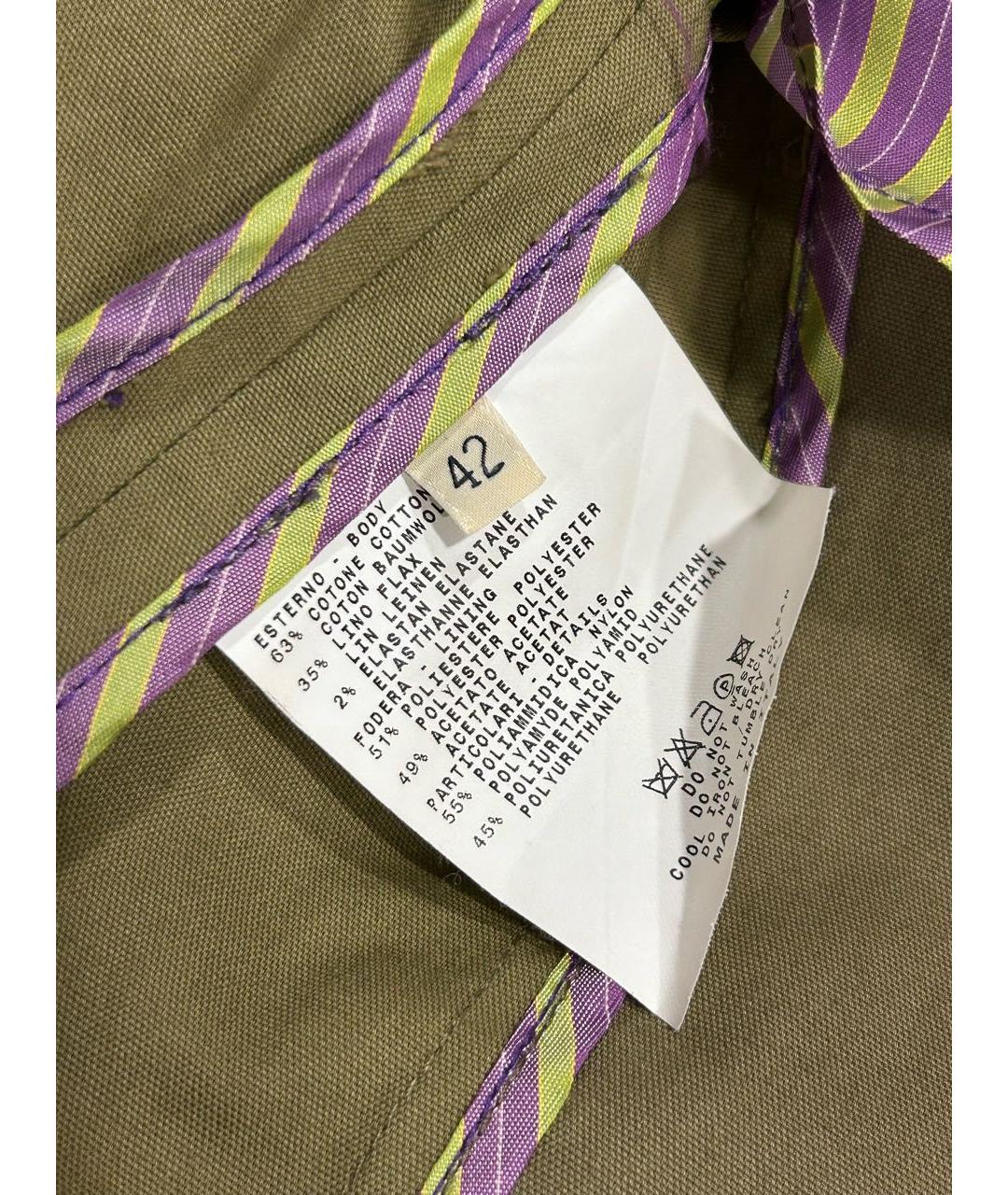 ETRO Хаки хлопковый жакет/пиджак, фото 5