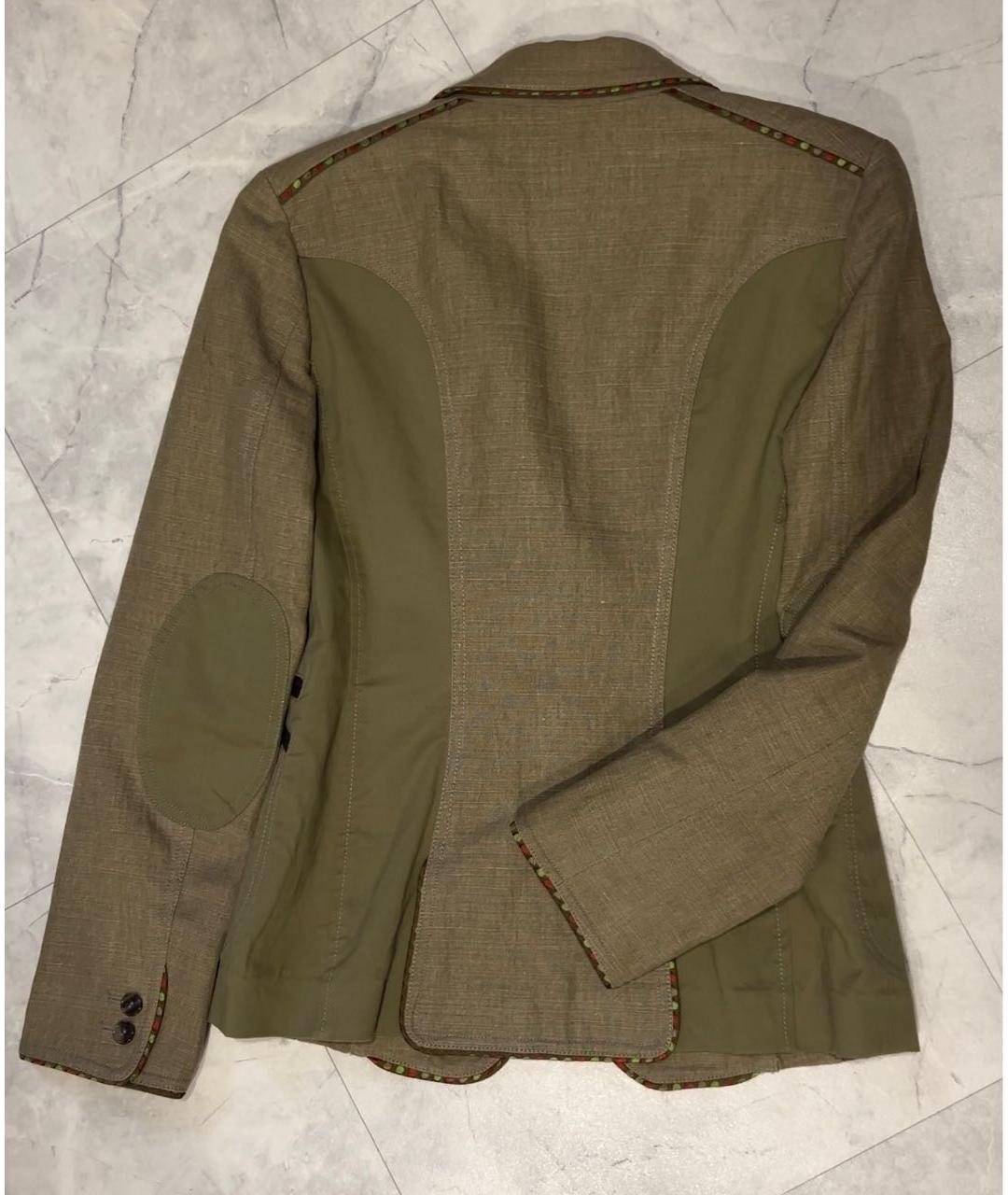 ETRO Хаки хлопковый жакет/пиджак, фото 2