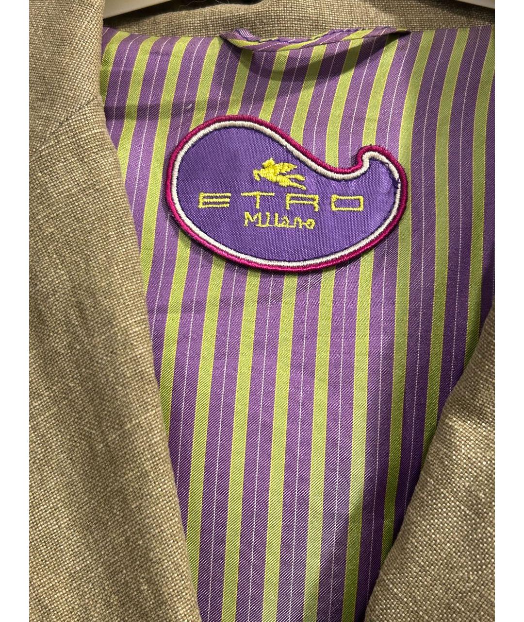 ETRO Хаки хлопковый жакет/пиджак, фото 3