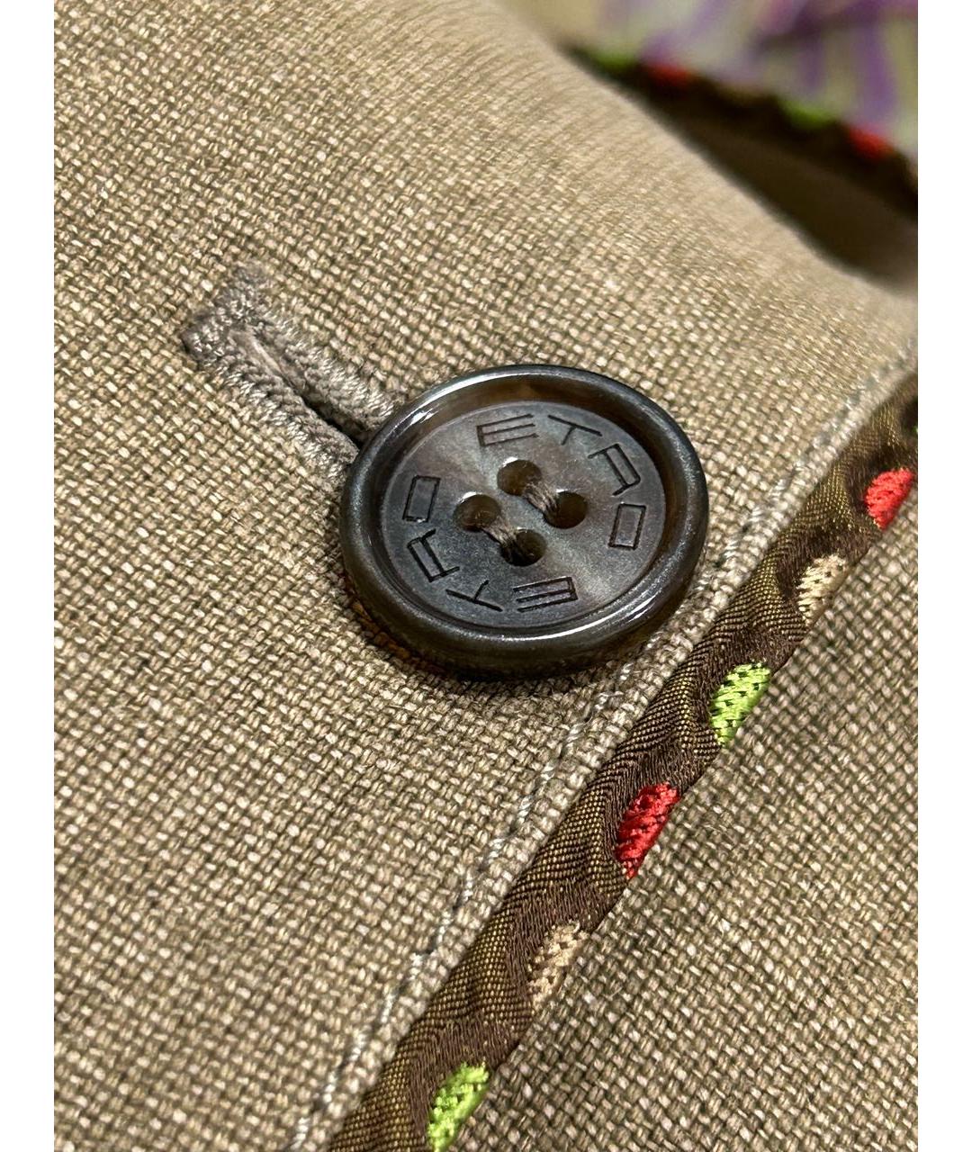 ETRO Хаки хлопковый жакет/пиджак, фото 6