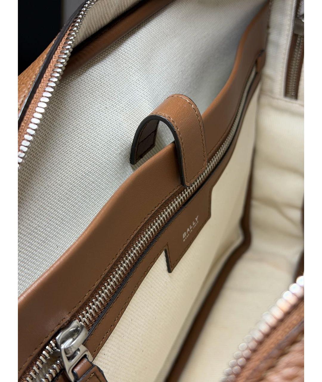 BALLY Коричневый кожаный портфель, фото 4